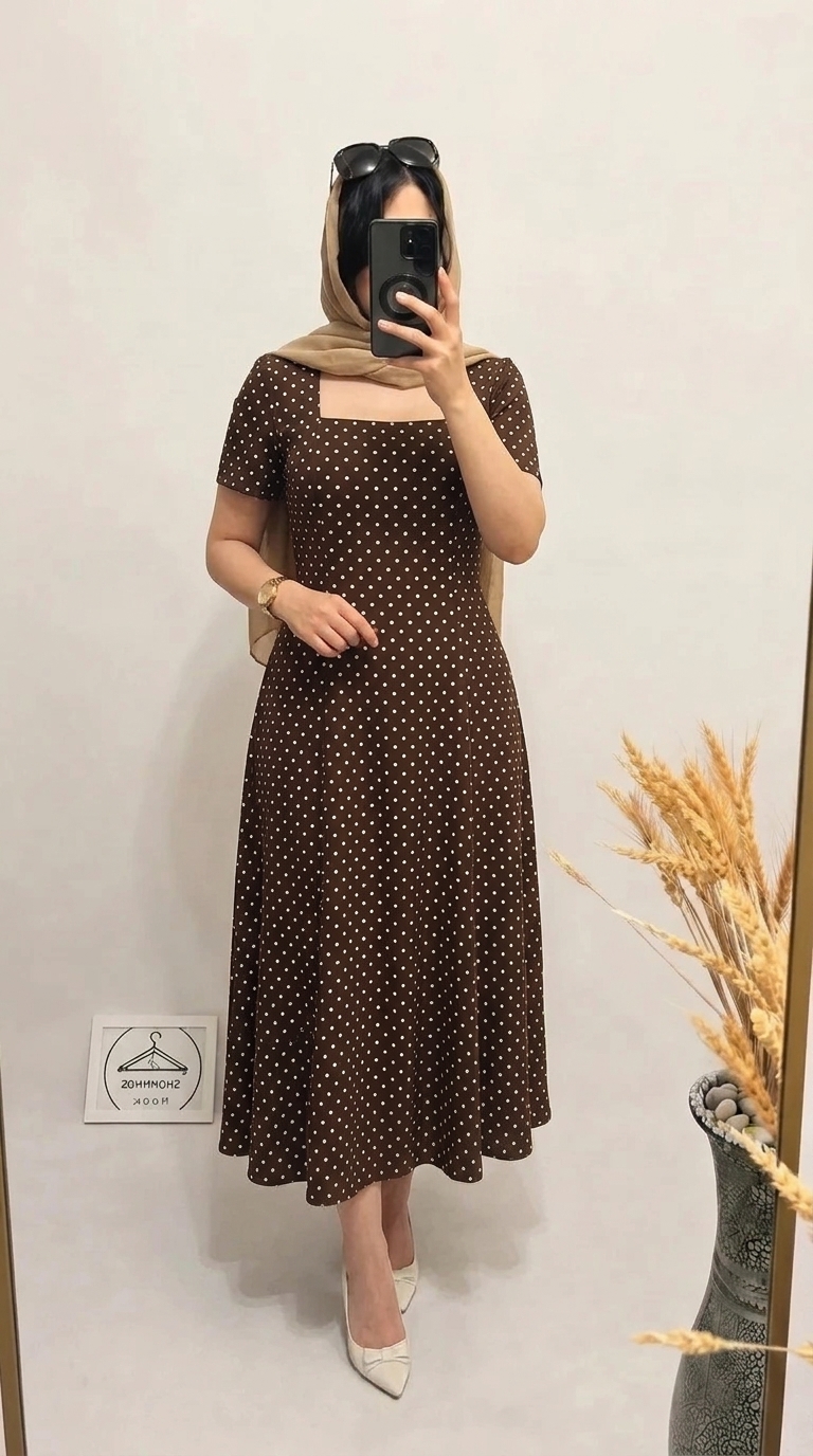 پیراهن خالخالی مدل آیسان