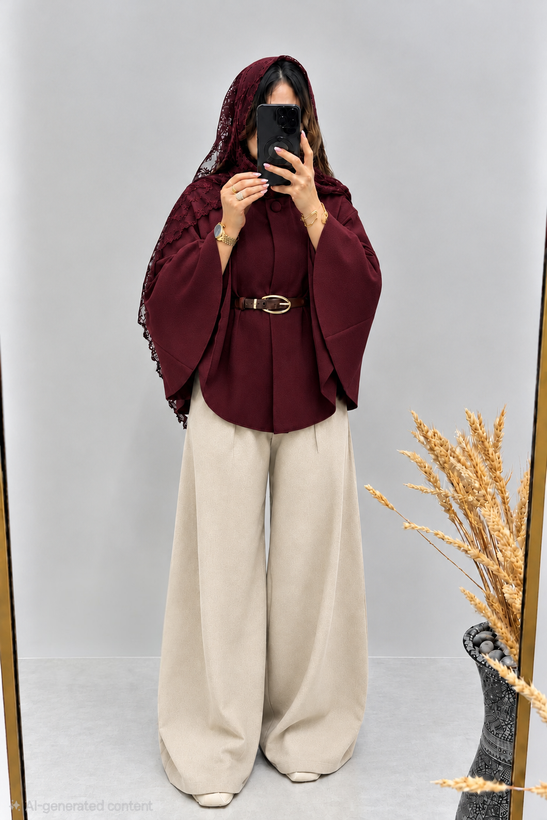 پانچو پاییزه مدل هلیا